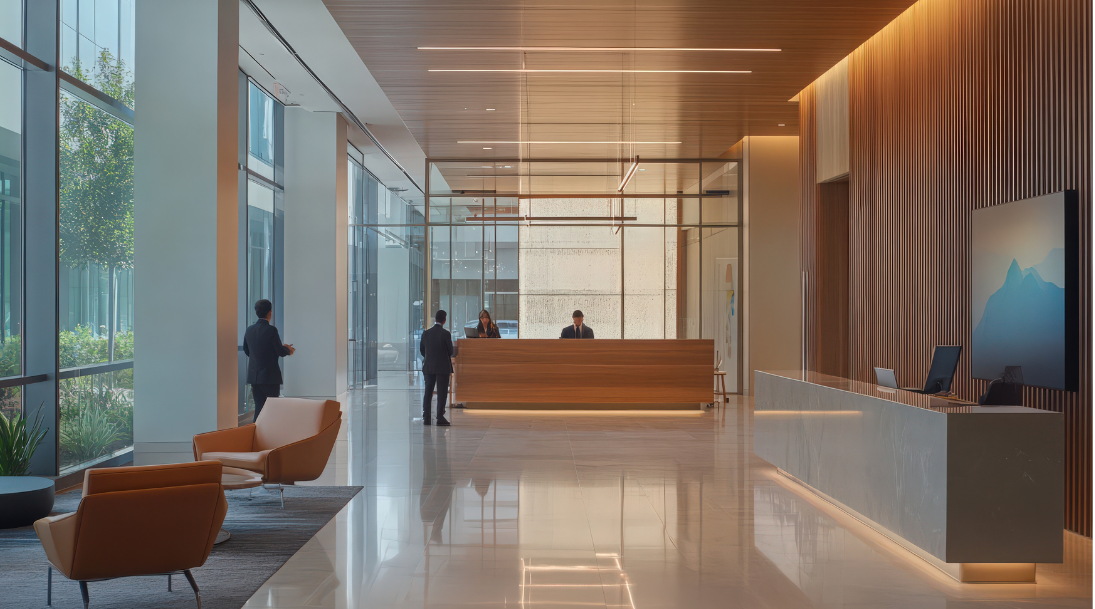 
                                recepción de edificio